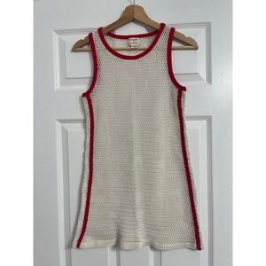 Billabong x Lottie Hall You're A Star Knit Mini Dress Red Crochet Cover Up
